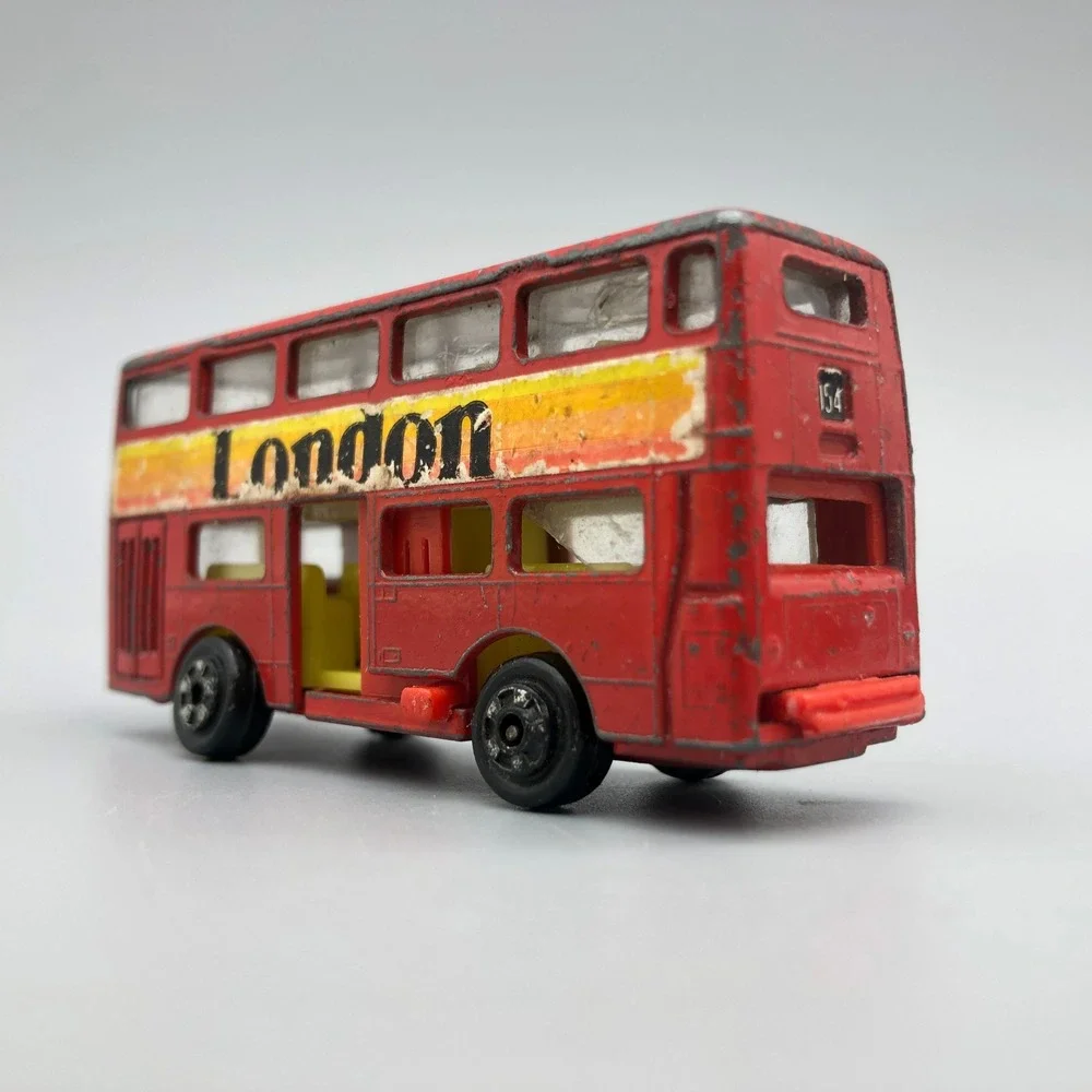 Vintage Diecast Red London Double Decker Bus Sliding Door Zylmex P334 Hong Kong
